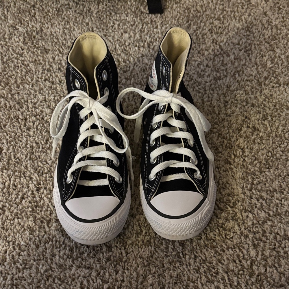 Converse Black and White High-Top Kids Sneakers